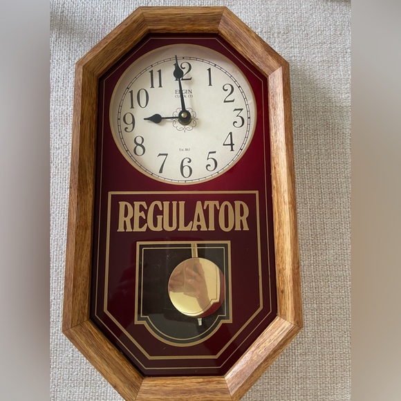 Vintage Regulator Wall Clock Elgin 16” length - Picture 2 of 7